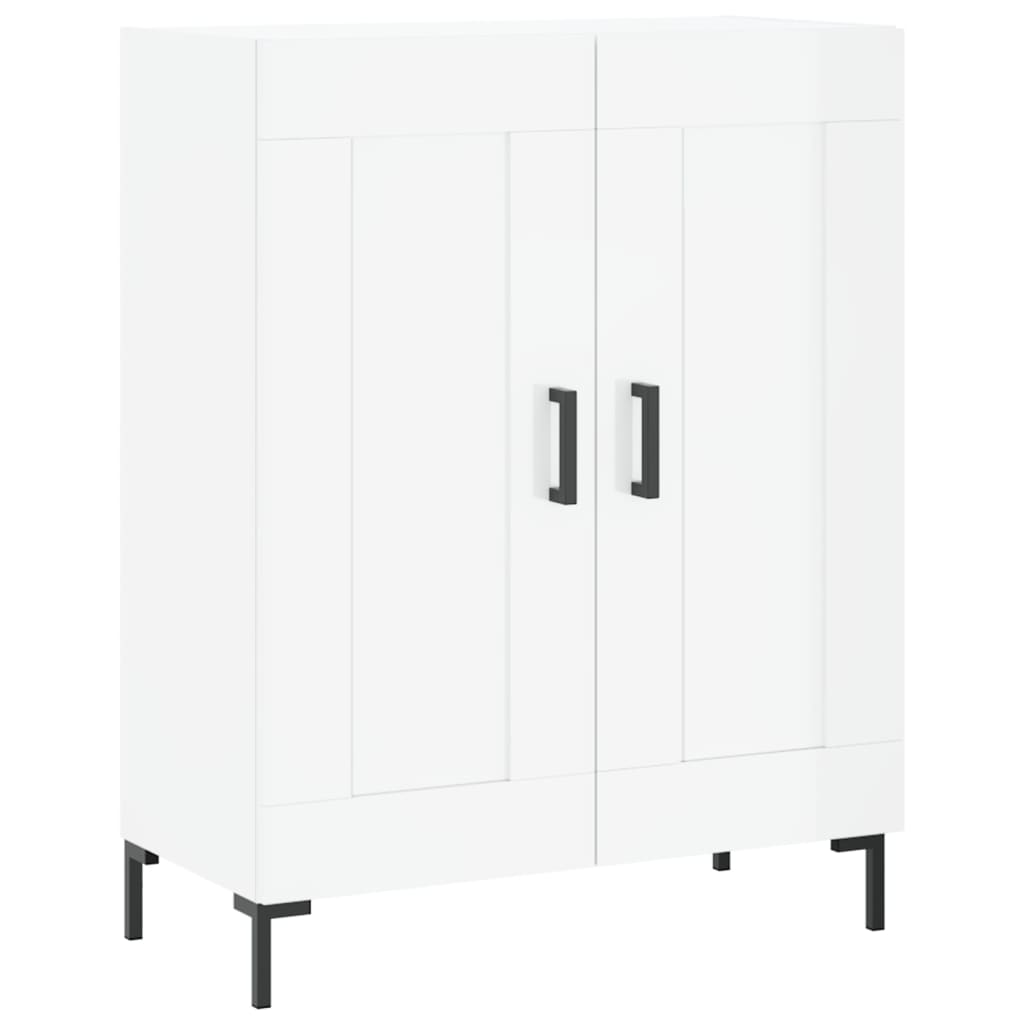 Dressoir 69,5X34X90 Cm Bewerkt Hout Hoogglans Wit
