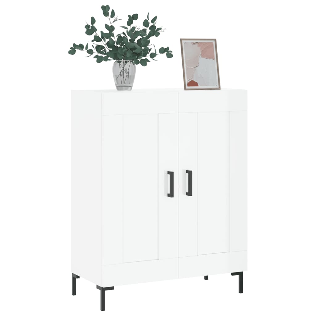 Dressoir 69,5X34X90 Cm Bewerkt Hout Hoogglans Wit