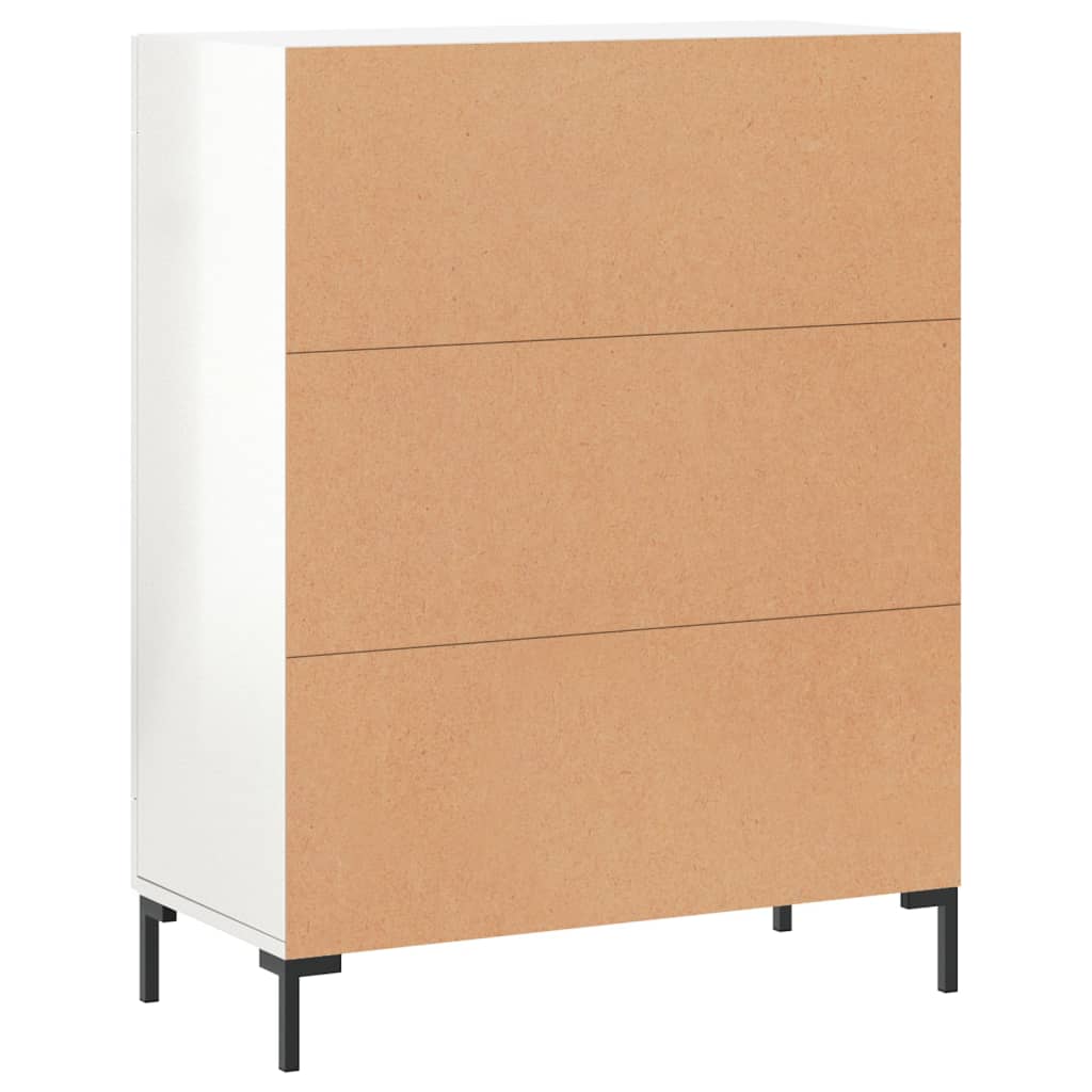 Dressoir 69,5X34X90 Cm Bewerkt Hout Hoogglans Wit