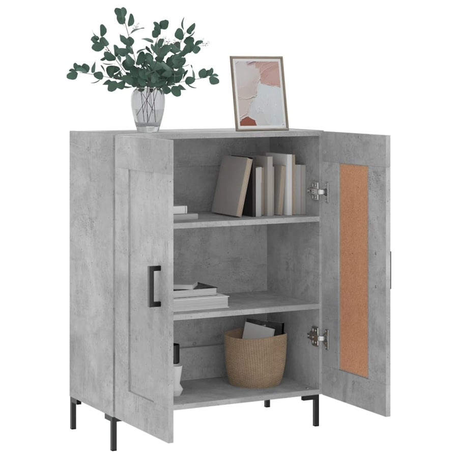 Dressoir 69,5X34X90 Cm Bewerkt Hout Betongrijs