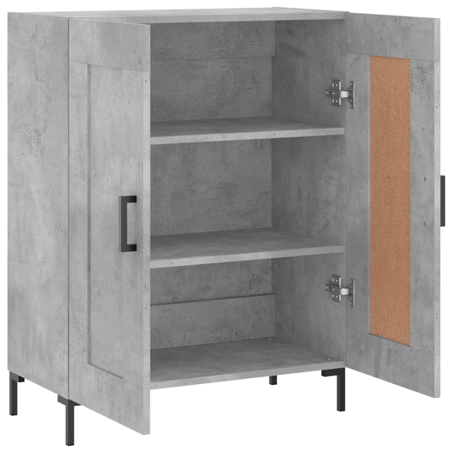 Dressoir 69,5X34X90 Cm Bewerkt Hout Betongrijs