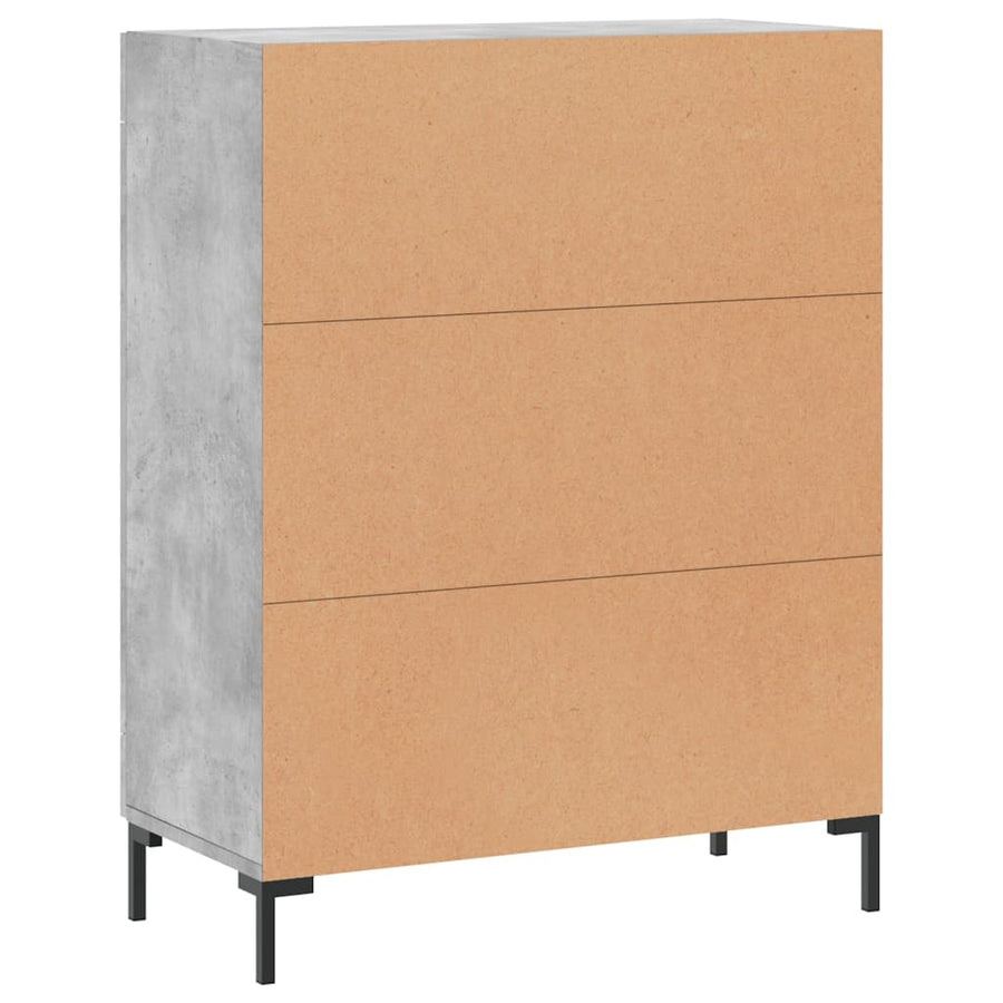 Dressoir 69,5X34X90 Cm Bewerkt Hout Betongrijs