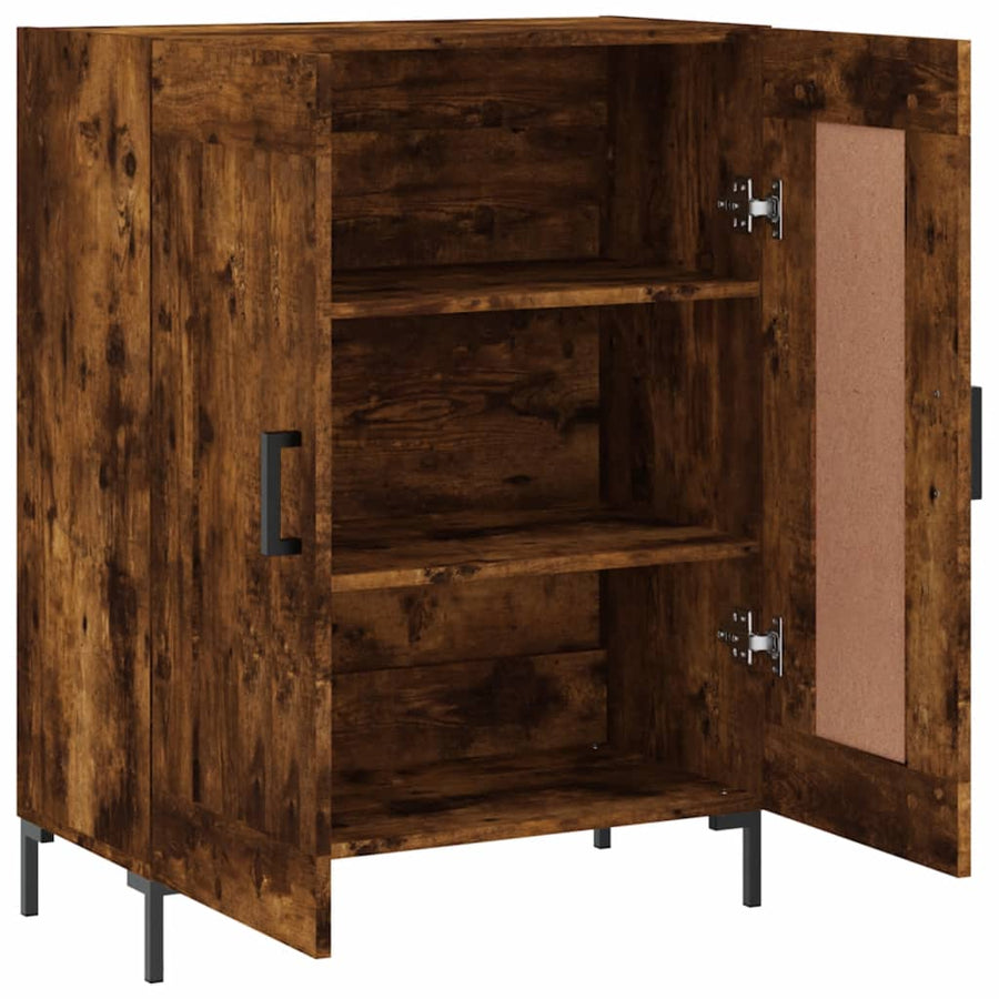 Dressoir 69,5X34X90 Cm Bewerkt Hout Kleurig Gerookt eiken