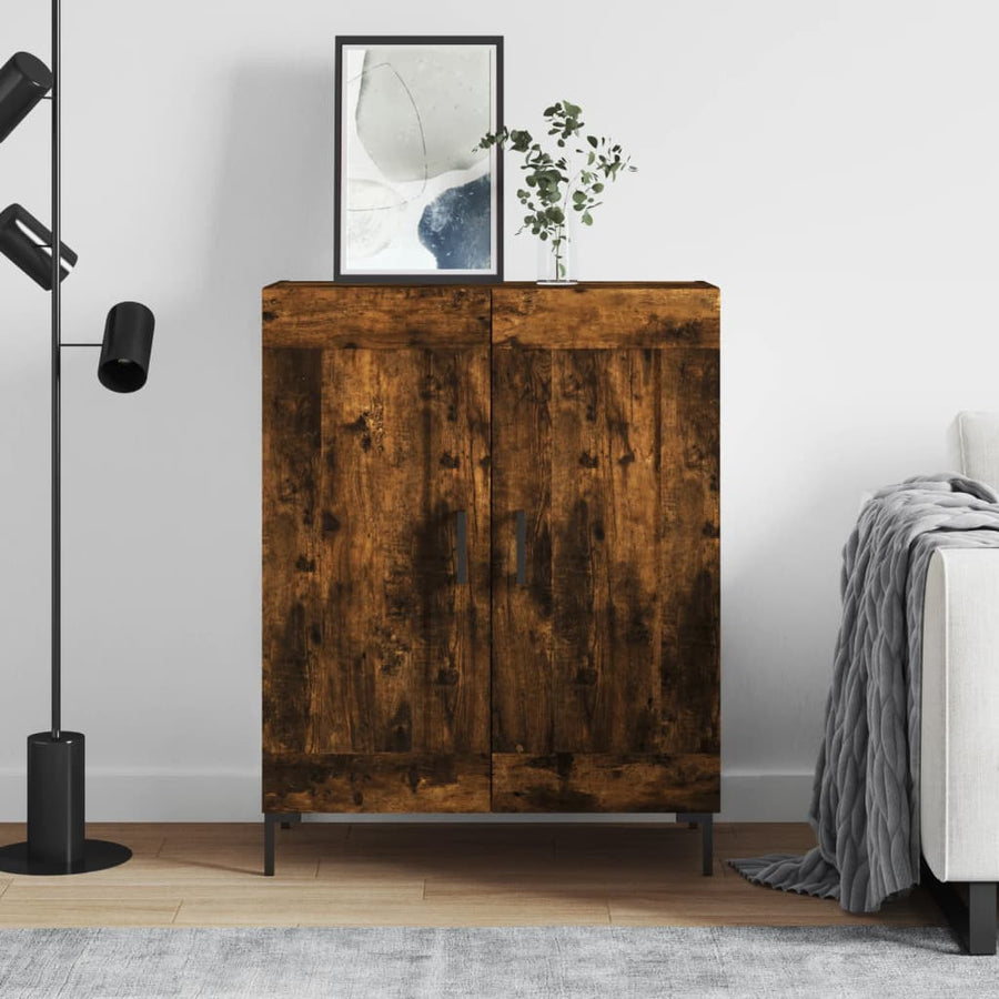 Dressoir 69,5X34X90 Cm Bewerkt Hout Kleurig Gerookt eiken