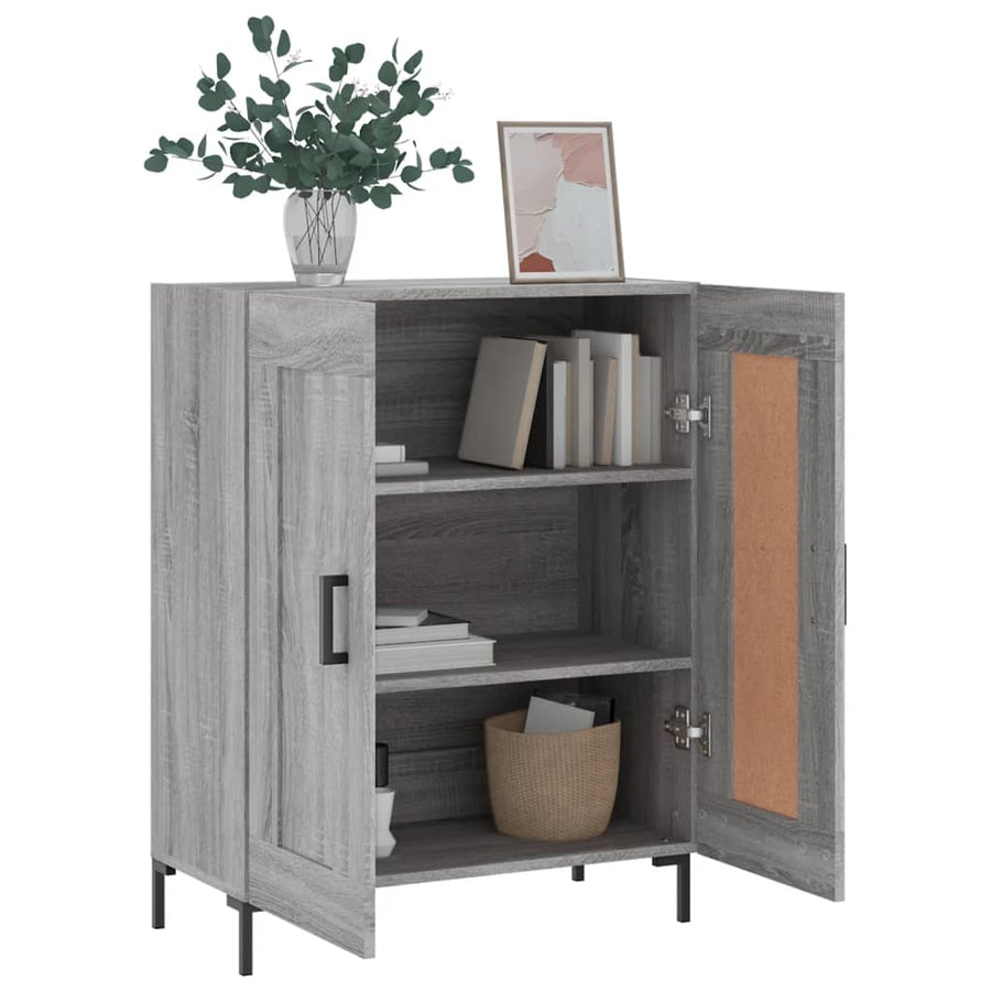 Dressoir 69,5X34X90 Cm Bewerkt Hout Grijs Sonoma Eikenkleurig