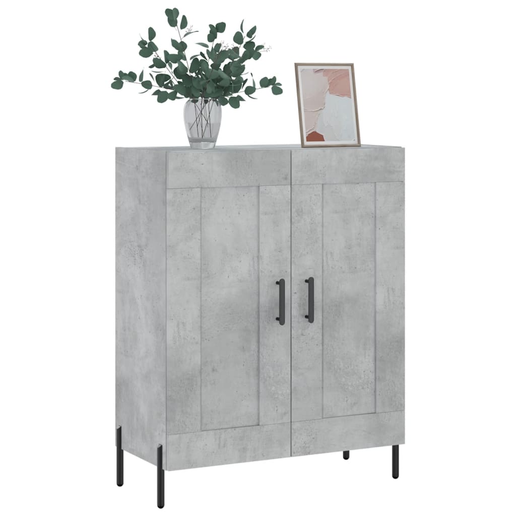 Dressoir 69,5X34X90 Cm Bewerkt Hout Betongrijs