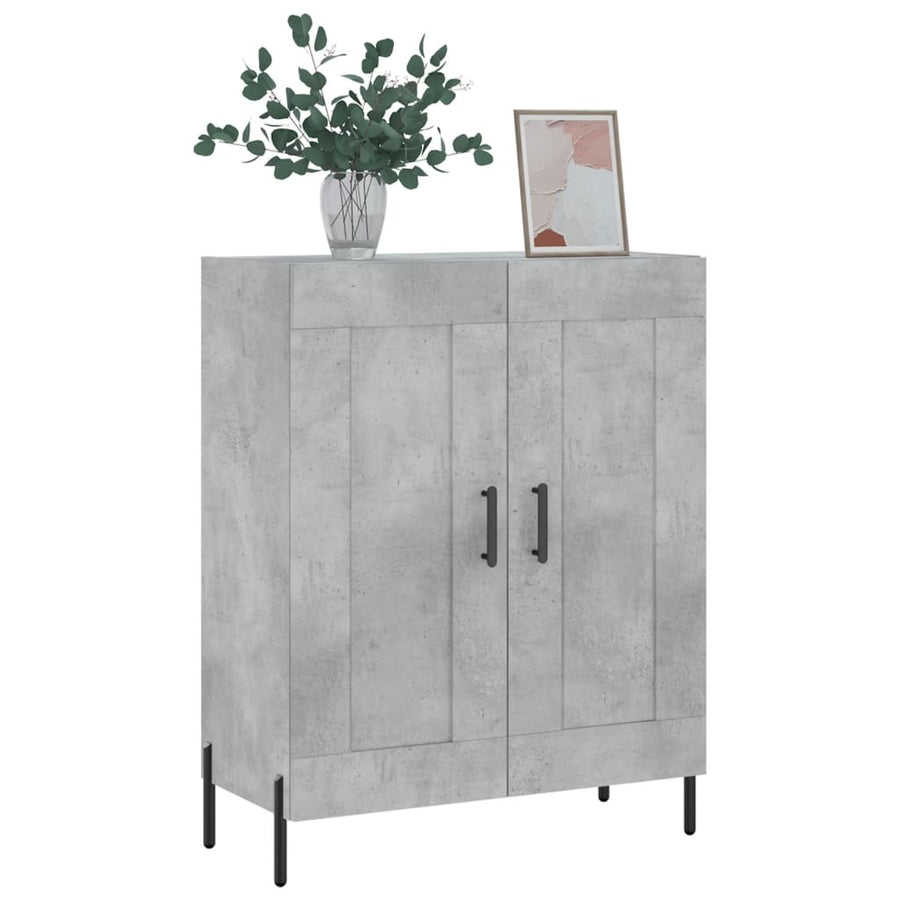 Dressoir 69,5X34X90 Cm Bewerkt Hout Betongrijs
