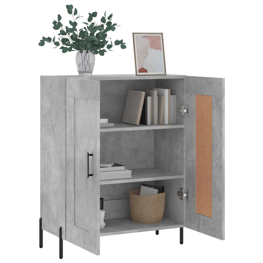 Dressoir 69,5X34X90 Cm Bewerkt Hout Betongrijs