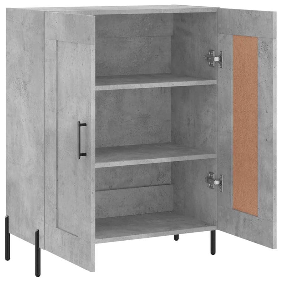Dressoir 69,5X34X90 Cm Bewerkt Hout Betongrijs