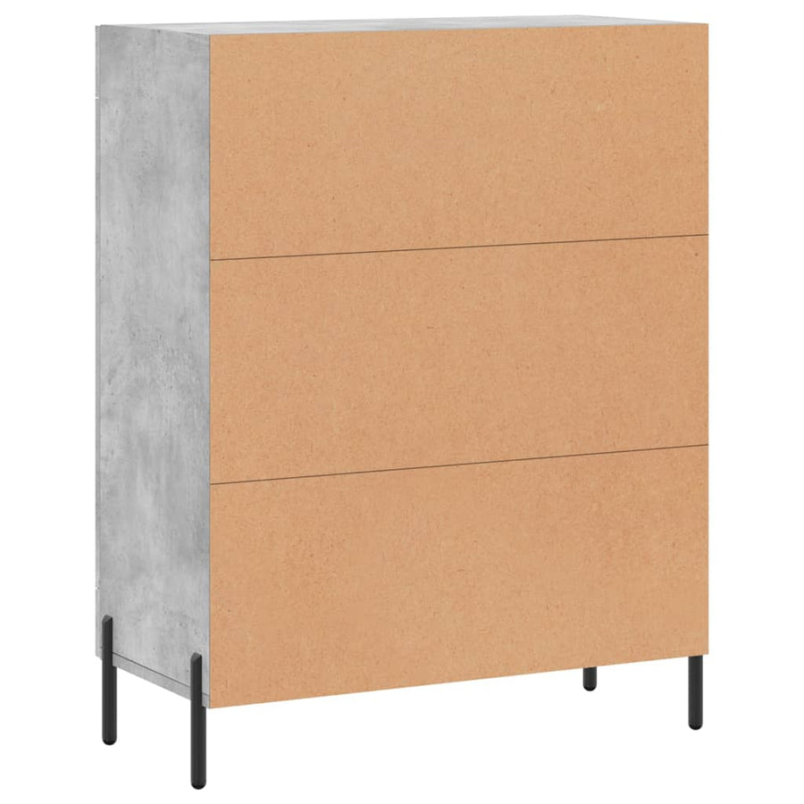 Dressoir 69,5X34X90 Cm Bewerkt Hout Betongrijs