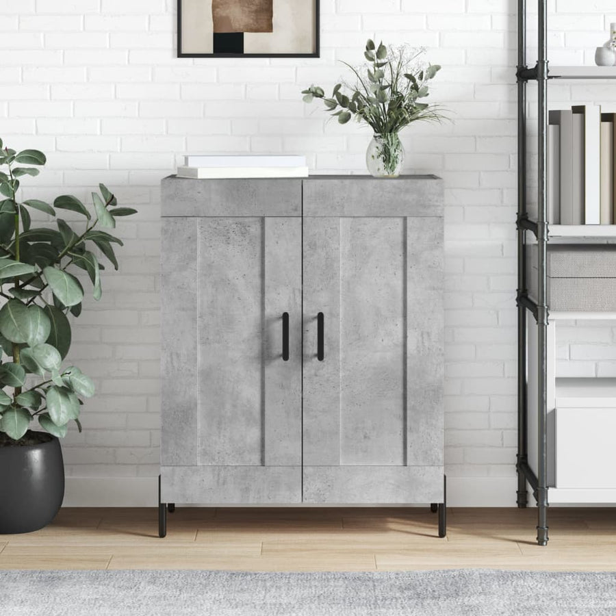 Dressoir 69,5X34X90 Cm Bewerkt Hout Betongrijs