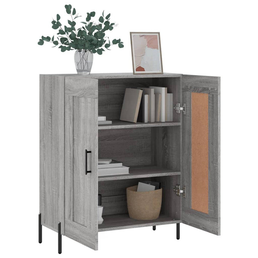 Dressoir 69,5X34X90 Cm Bewerkt Hout Eikenkleurig Grijs sonoma