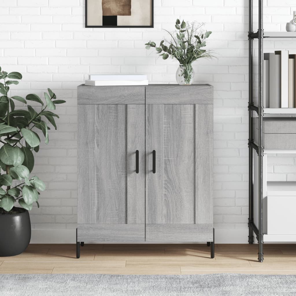 Dressoir 69,5X34X90 Cm Bewerkt Hout Eikenkleurig Grijs sonoma