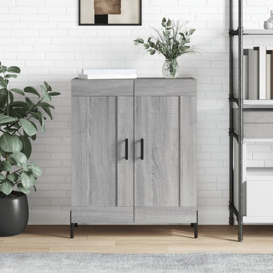 Dressoir 69,5X34X90 Cm Bewerkt Hout Eikenkleurig Grijs sonoma