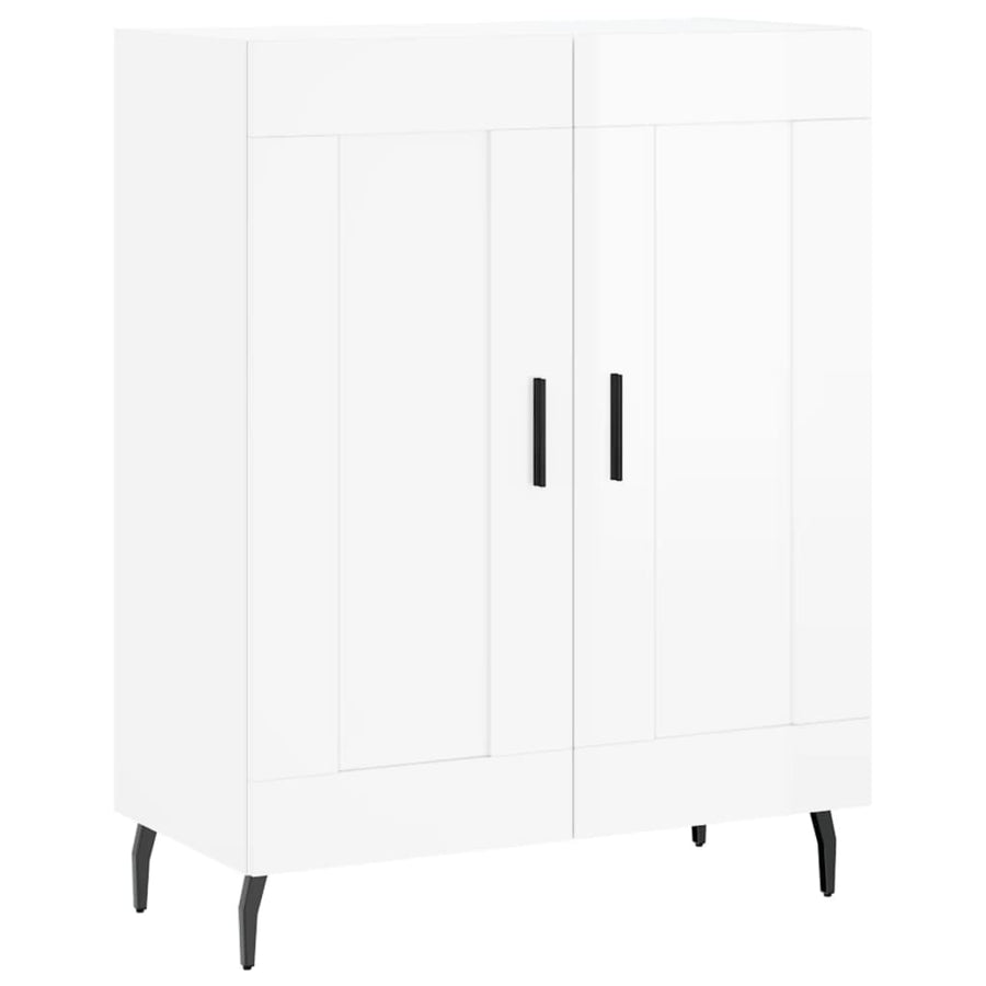 Dressoir 69,5X34X90 Cm Bewerkt Hout Hoogglans Wit