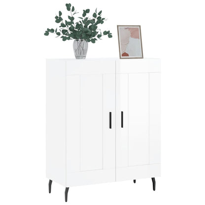 Dressoir 69,5X34X90 Cm Bewerkt Hout Hoogglans Wit