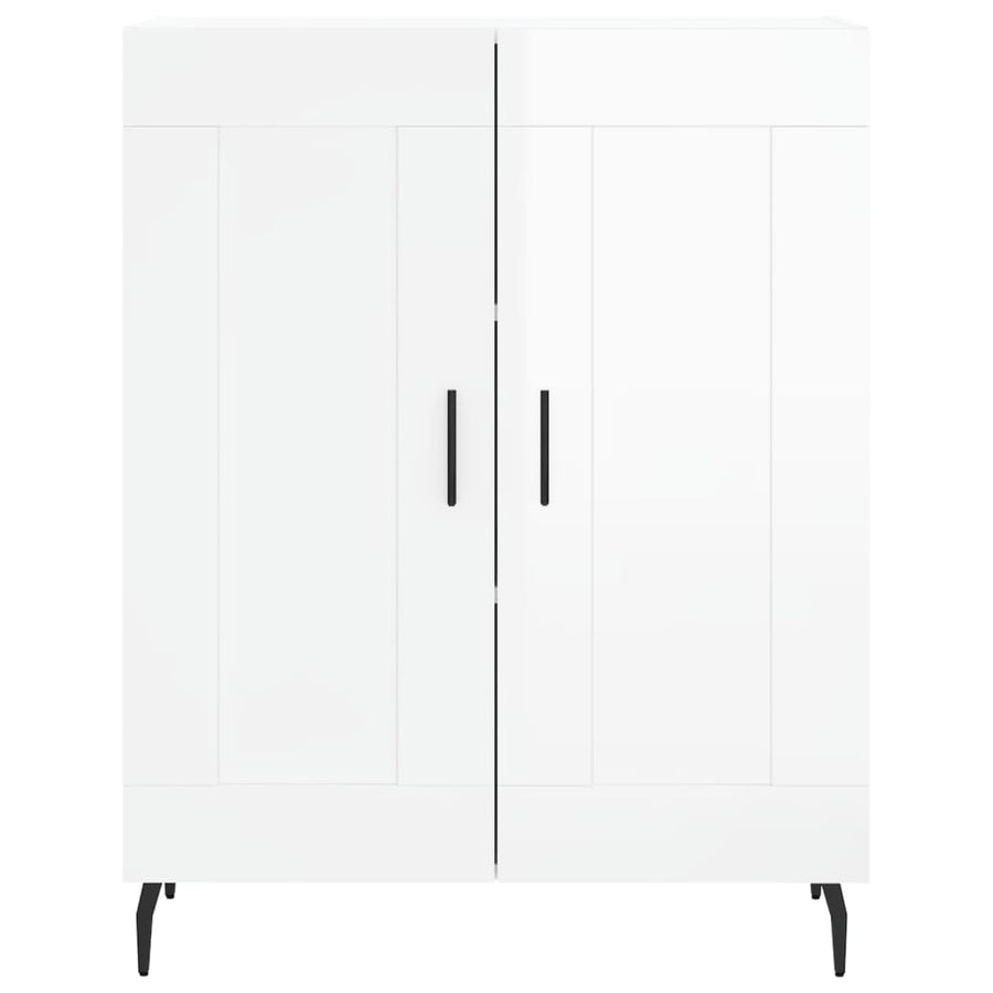 Dressoir 69,5X34X90 Cm Bewerkt Hout Hoogglans Wit