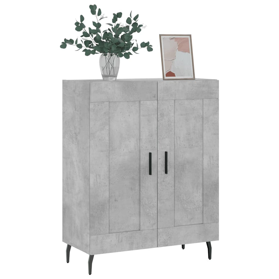 Dressoir 69,5X34X90 Cm Bewerkt Hout Betongrijs
