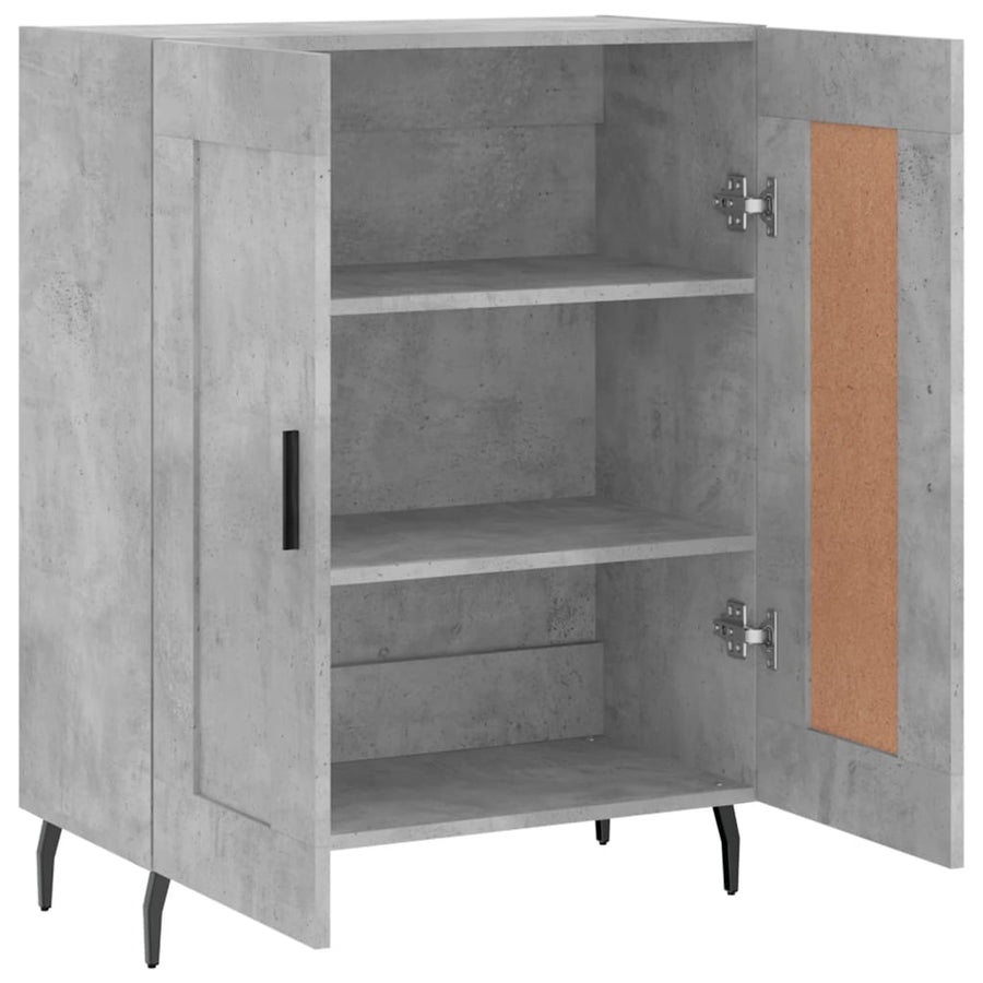 Dressoir 69,5X34X90 Cm Bewerkt Hout Betongrijs