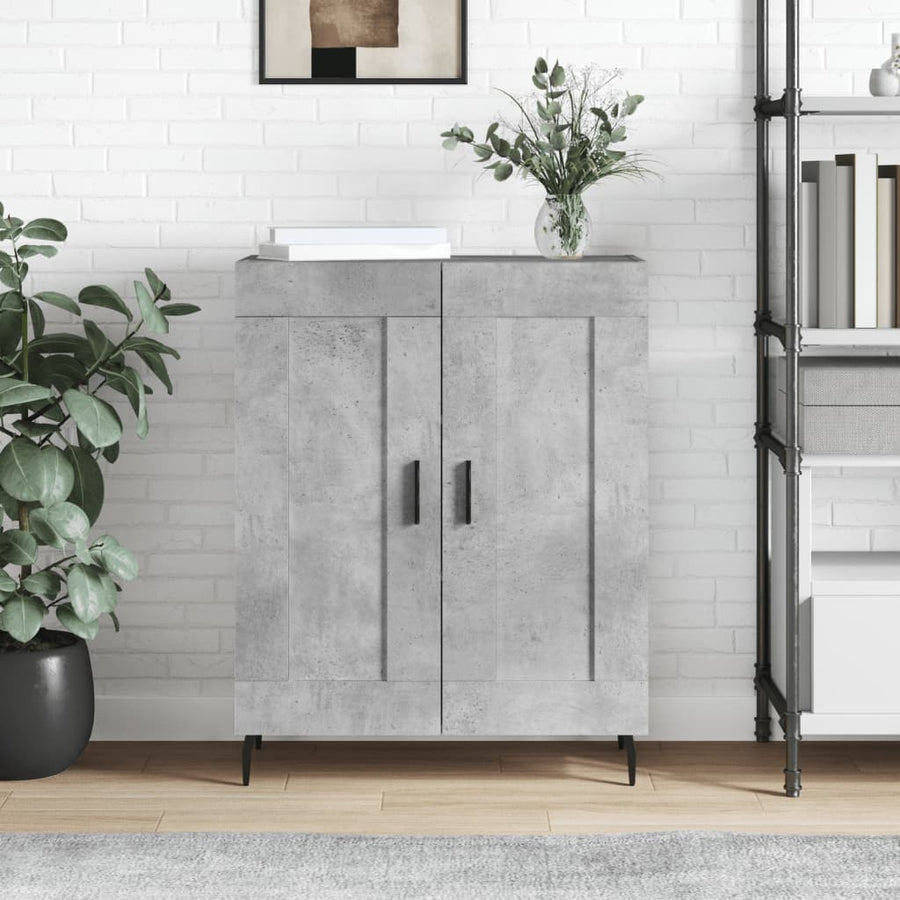 Dressoir 69,5X34X90 Cm Bewerkt Hout Betongrijs