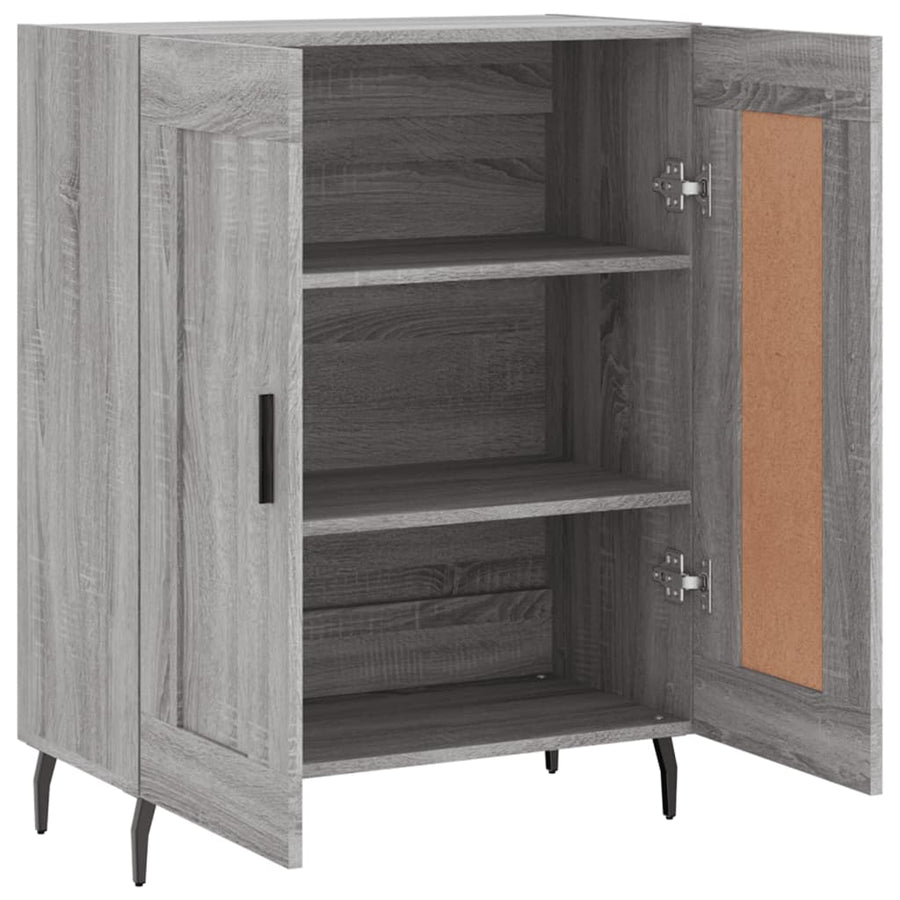 Dressoir 69,5X34X90 Cm Bewerkt Hout Eikenkleurig Grijs sonoma