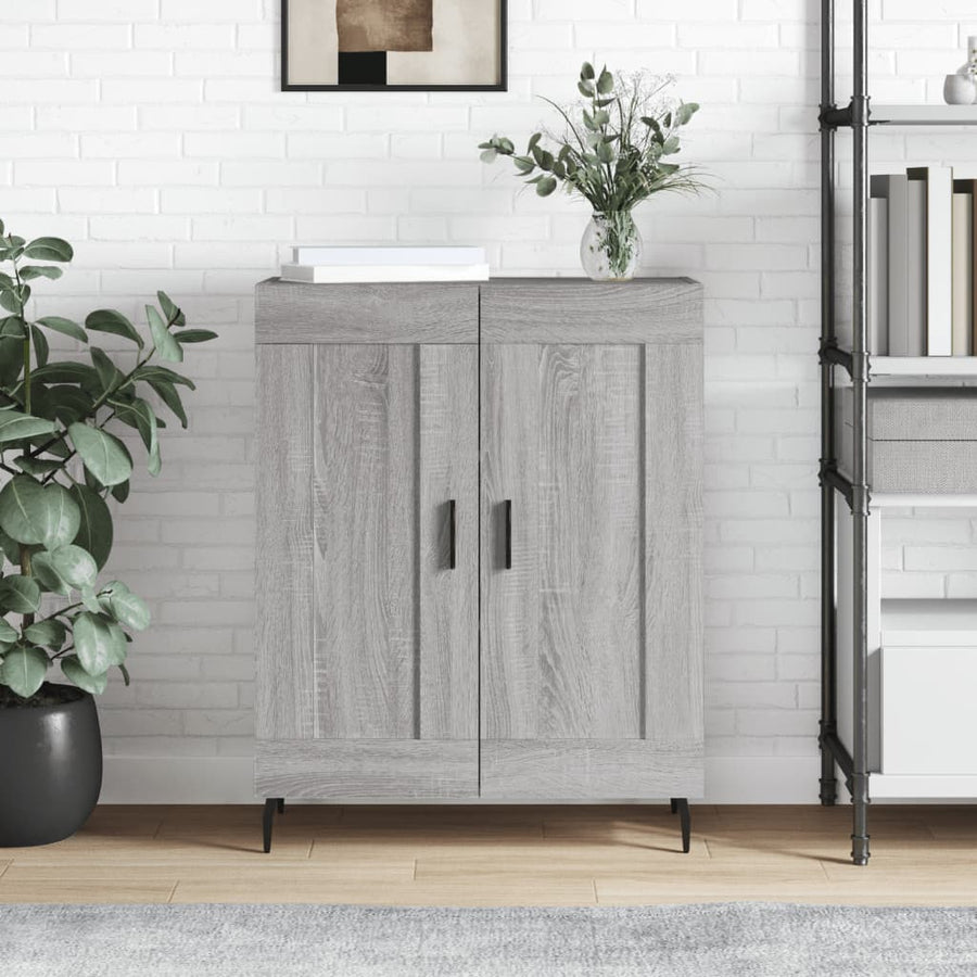 Dressoir 69,5X34X90 Cm Bewerkt Hout Eikenkleurig Grijs sonoma