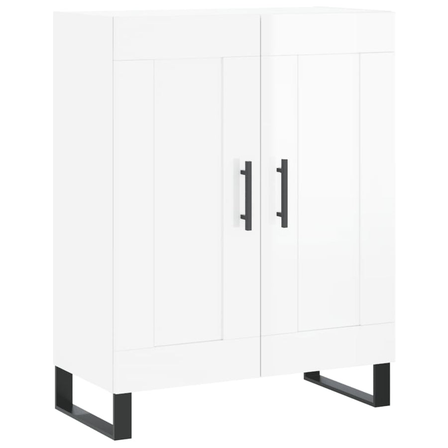 Dressoir 69,5X34X90 Cm Bewerkt Hout Hoogglans Wit
