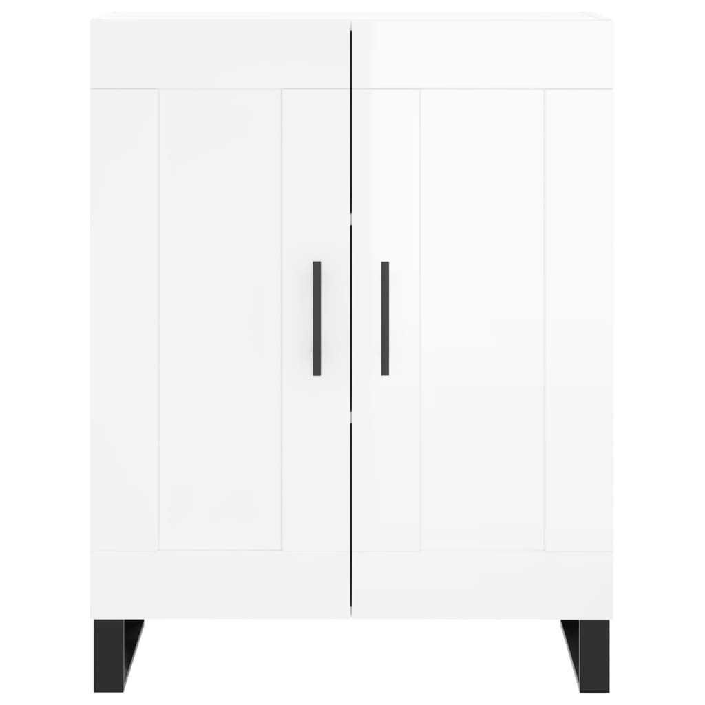 Dressoir 69,5X34X90 Cm Bewerkt Hout Hoogglans Wit