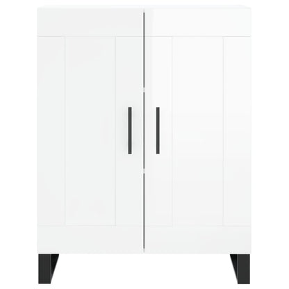 Dressoir 69,5X34X90 Cm Bewerkt Hout Hoogglans Wit
