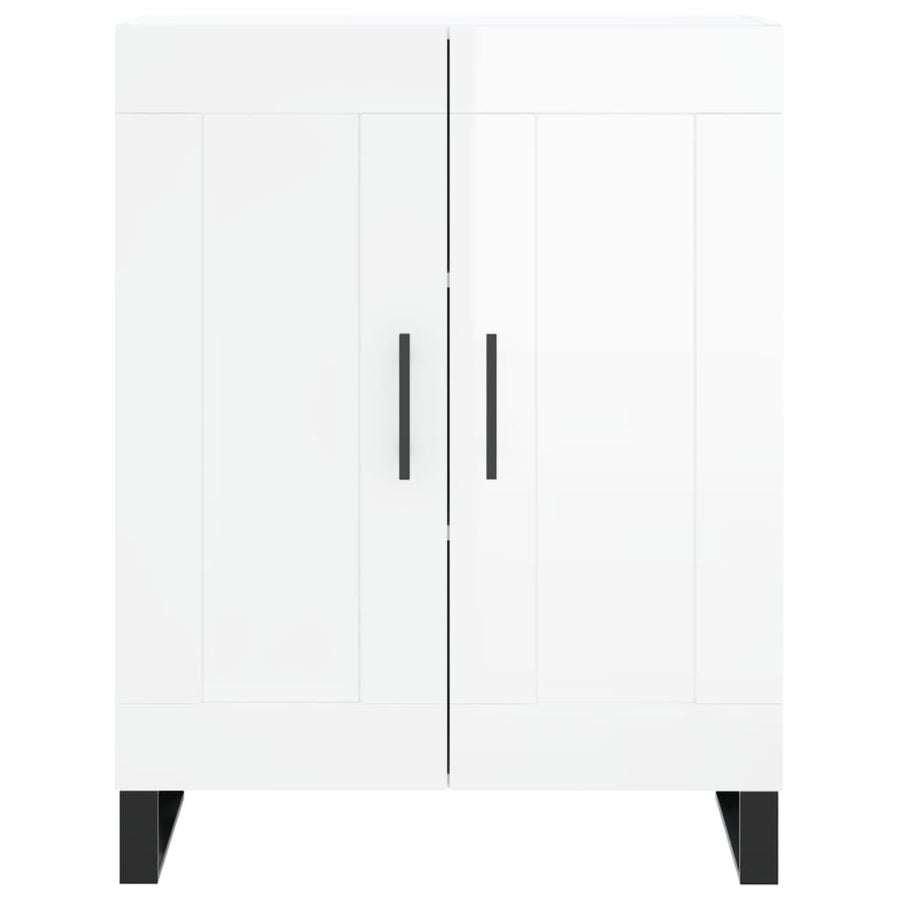 Dressoir 69,5X34X90 Cm Bewerkt Hout Hoogglans Wit