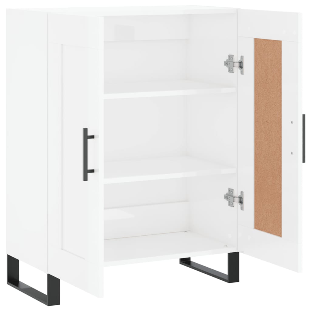 Dressoir 69,5X34X90 Cm Bewerkt Hout Hoogglans Wit