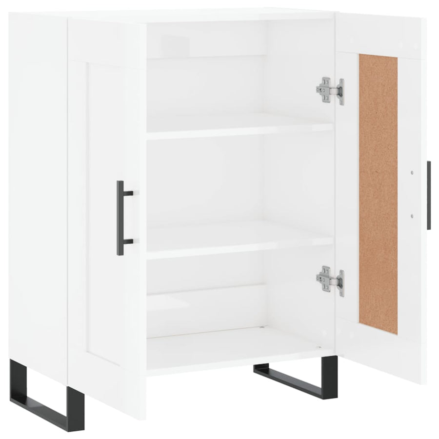 Dressoir 69,5X34X90 Cm Bewerkt Hout Hoogglans Wit