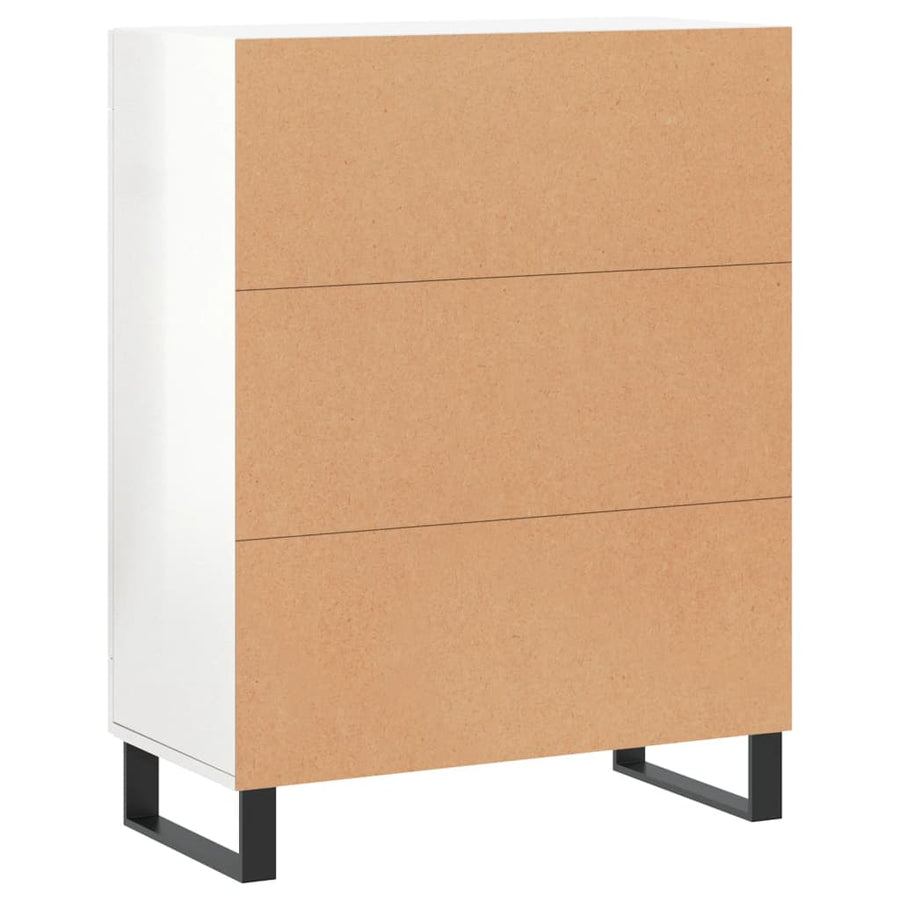Dressoir 69,5X34X90 Cm Bewerkt Hout Hoogglans Wit