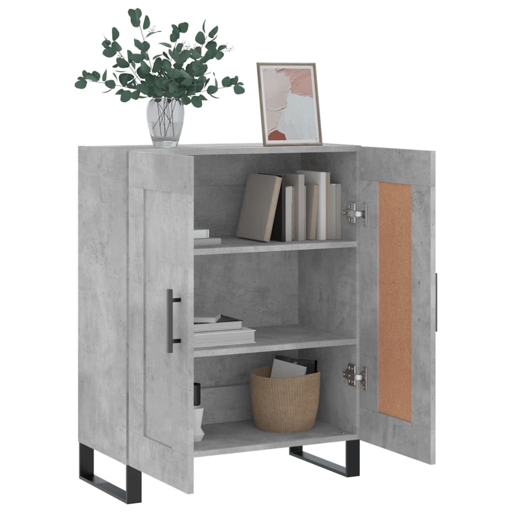 Dressoir 69,5X34X90 Cm Bewerkt Hout Betongrijs