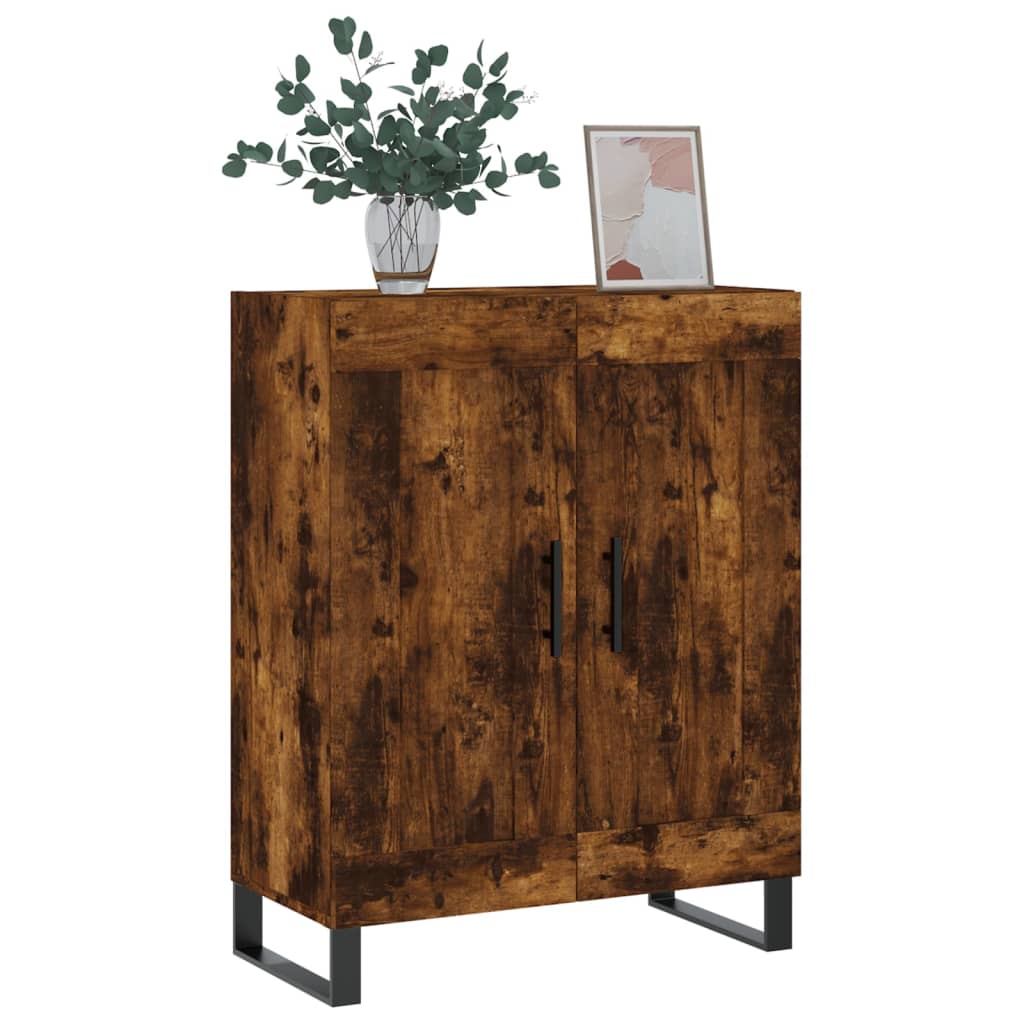 Dressoir 69,5X34X90 Cm Bewerkt Hout Kleurig Gerookt eiken