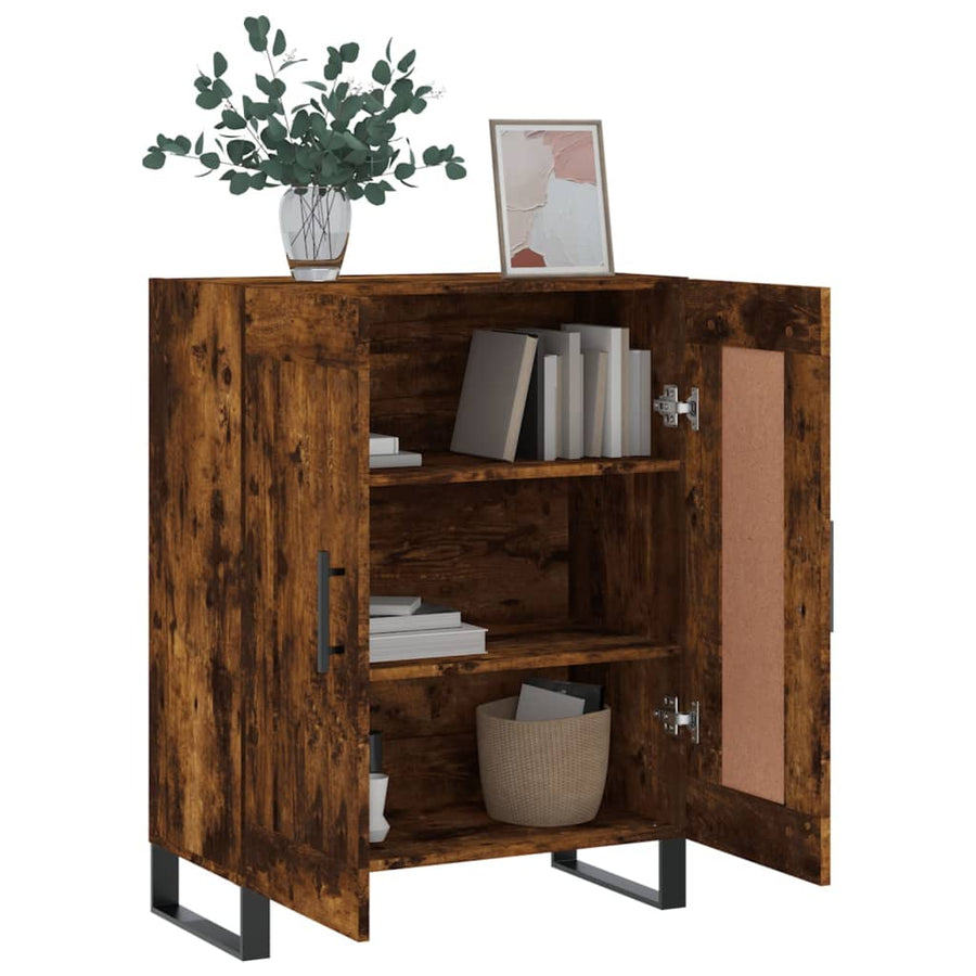 Dressoir 69,5X34X90 Cm Bewerkt Hout Kleurig Gerookt eiken