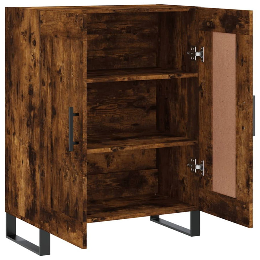 Dressoir 69,5X34X90 Cm Bewerkt Hout Kleurig Gerookt eiken