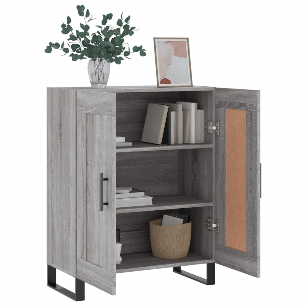 Dressoir 69,5X34X90 Cm Bewerkt Hout Eikenkleurig Grijs sonoma