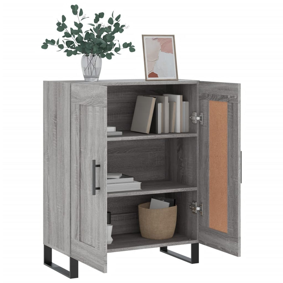 Dressoir 69,5X34X90 Cm Bewerkt Hout Eikenkleurig Grijs sonoma