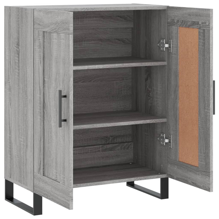 Dressoir 69,5X34X90 Cm Bewerkt Hout Eikenkleurig Grijs sonoma