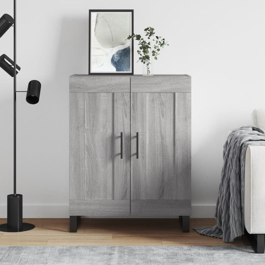 Dressoir 69,5X34X90 Cm Bewerkt Hout Eikenkleurig Grijs sonoma