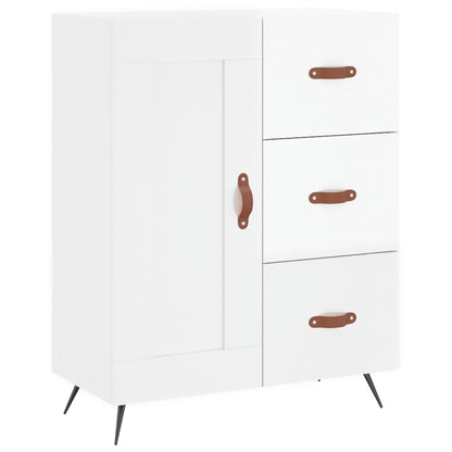 Dressoir 69,5X34X90 Cm Bewerkt Hout Hoogglans Wit