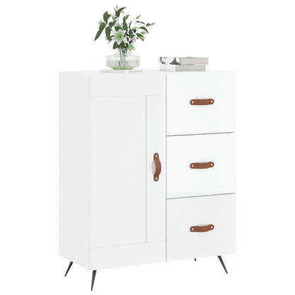 Dressoir 69,5X34X90 Cm Bewerkt Hout Hoogglans Wit