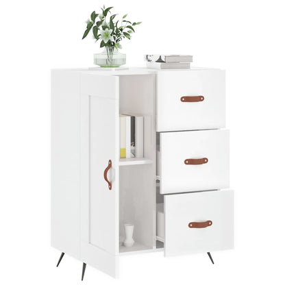 Dressoir 69,5X34X90 Cm Bewerkt Hout Hoogglans Wit