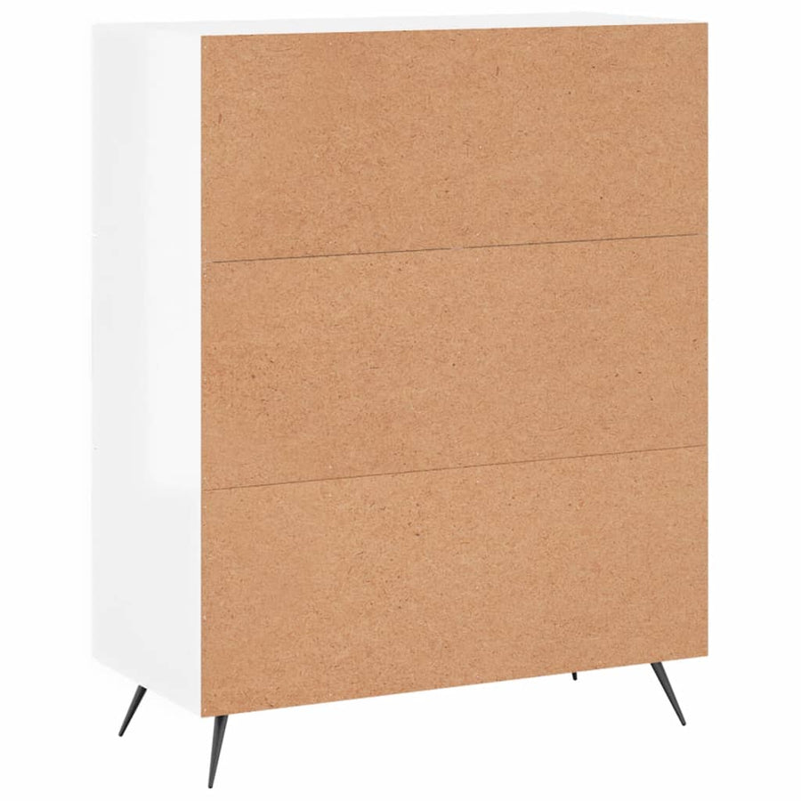 Dressoir 69,5X34X90 Cm Bewerkt Hout Hoogglans Wit