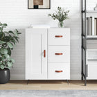 Sideboard 69.5x34x90 cm treated wood high gloss white