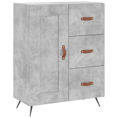 Dressoir 69,5X34X90 Cm Bewerkt Hout Betongrijs