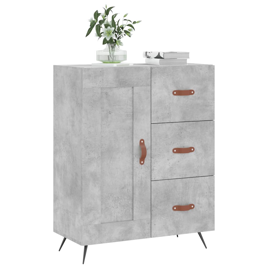 Dressoir 69,5X34X90 Cm Bewerkt Hout Betongrijs
