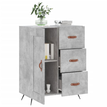 Dressoir 69,5X34X90 Cm Bewerkt Hout Betongrijs