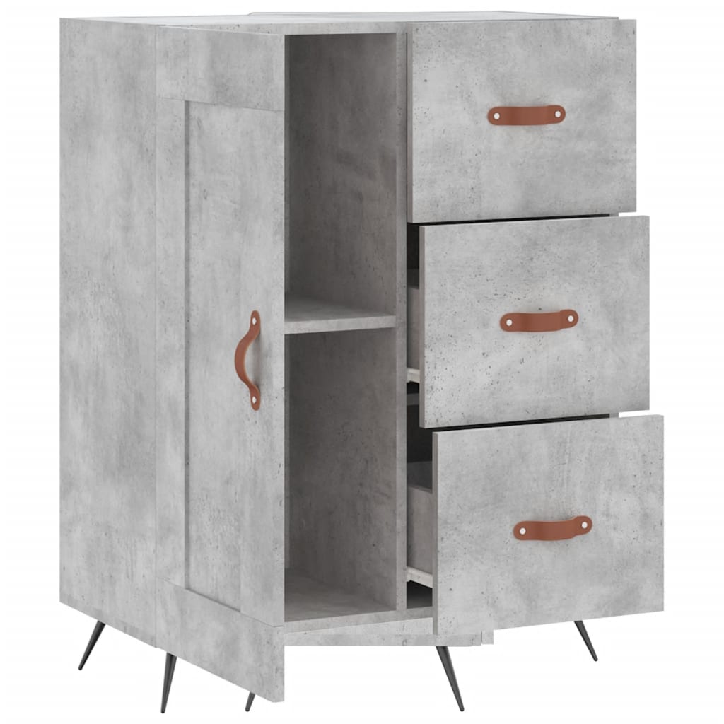 Dressoir 69,5X34X90 Cm Bewerkt Hout Betongrijs